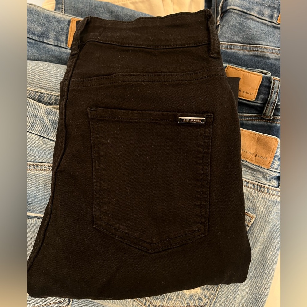 Mango Skinny Black Ripped Jeans